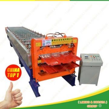 Automatic colorful Touch screen job double layer iron sheet roofing making roll forming machinery