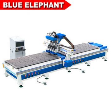 Blue Elephant High Efficiency Furniture Cabinet Design Multi-spindles CNC ATC Wood Cutting Machine with Double table